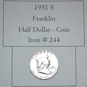 1951 S, Franklin Half Dollar, # 244